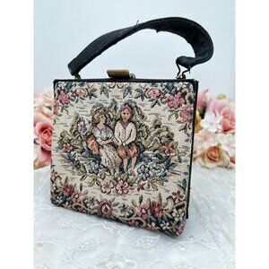 Antique Handbag Needlepoint Tapestry Mini Handbag 1930s/1940s